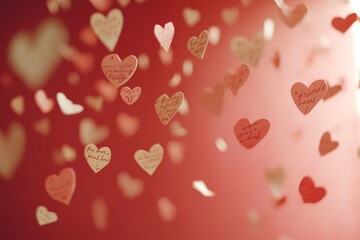 Sticker - Hanging hearts with messages creating a romantic atmosphere.