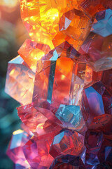 Poster - A series of stacked, irregular shapes resembling fragmented glass shards,
