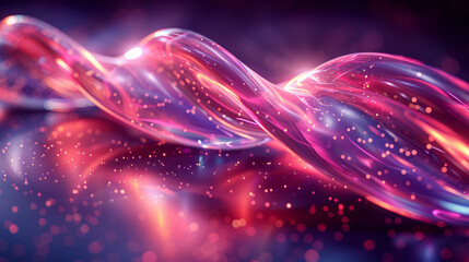 Aufkleber - A 3D abstract element of twisted tubes filled with neon liquid, looping in complex patterns,