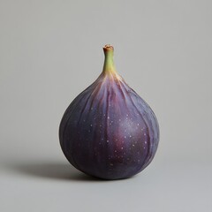 Wall Mural - 201. A single ripe fig isolated on a clean gray background