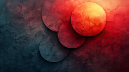 Aufkleber - a minimalist geometric composition with overlapping circles and triangles,