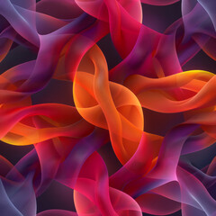 Poster - A geometric pattern of interlocking rings with soft gradient fills,