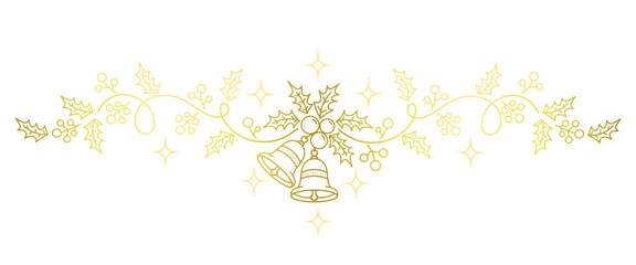 Wall Mural - christmas vector , christmas bell line art style illustration