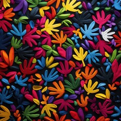 Poster - Vibrant and colorful abstract patterns featuring various shapes and textures, perfect for creative projects and designs.
