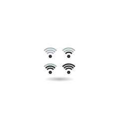 Sticker - Wifi Wireless W lan Internet Signal icon with shadow