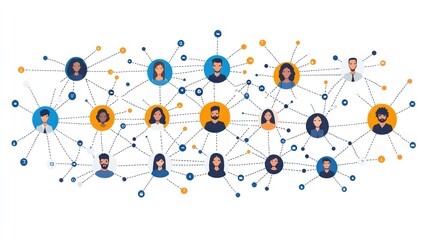 Aufkleber - A group of people are connected in a network