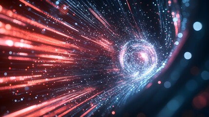 Wall Mural - high-resolution abstract energy flow with futuristic data lines, technology