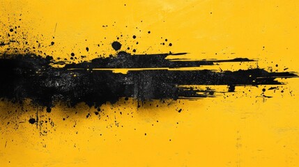 Sticker - Abstract Black and Yellow Splashes