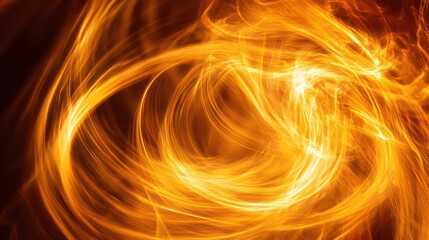 Poster - A bright orange flame with a spiral shape