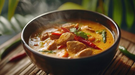 Canvas Print - A delicious Thai curry served in a bowl.