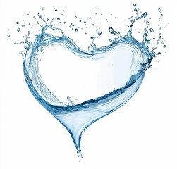 Poster - Water splashing, forming a heart shape on white background