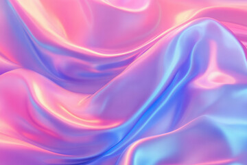 Poster - Smooth pink and blue satin fabric flowing abstract background