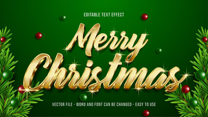 Poster - Merry christmas text effect, editable text style effect