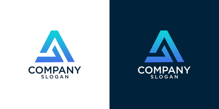 letter a simple abstract monogram logo design vector