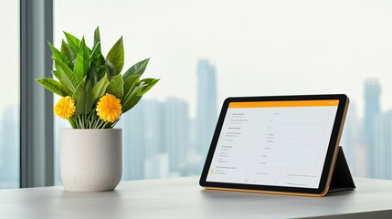 Travel management software on a tablet