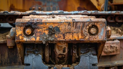 Sticker - Closeup of Rusty Excavator Track