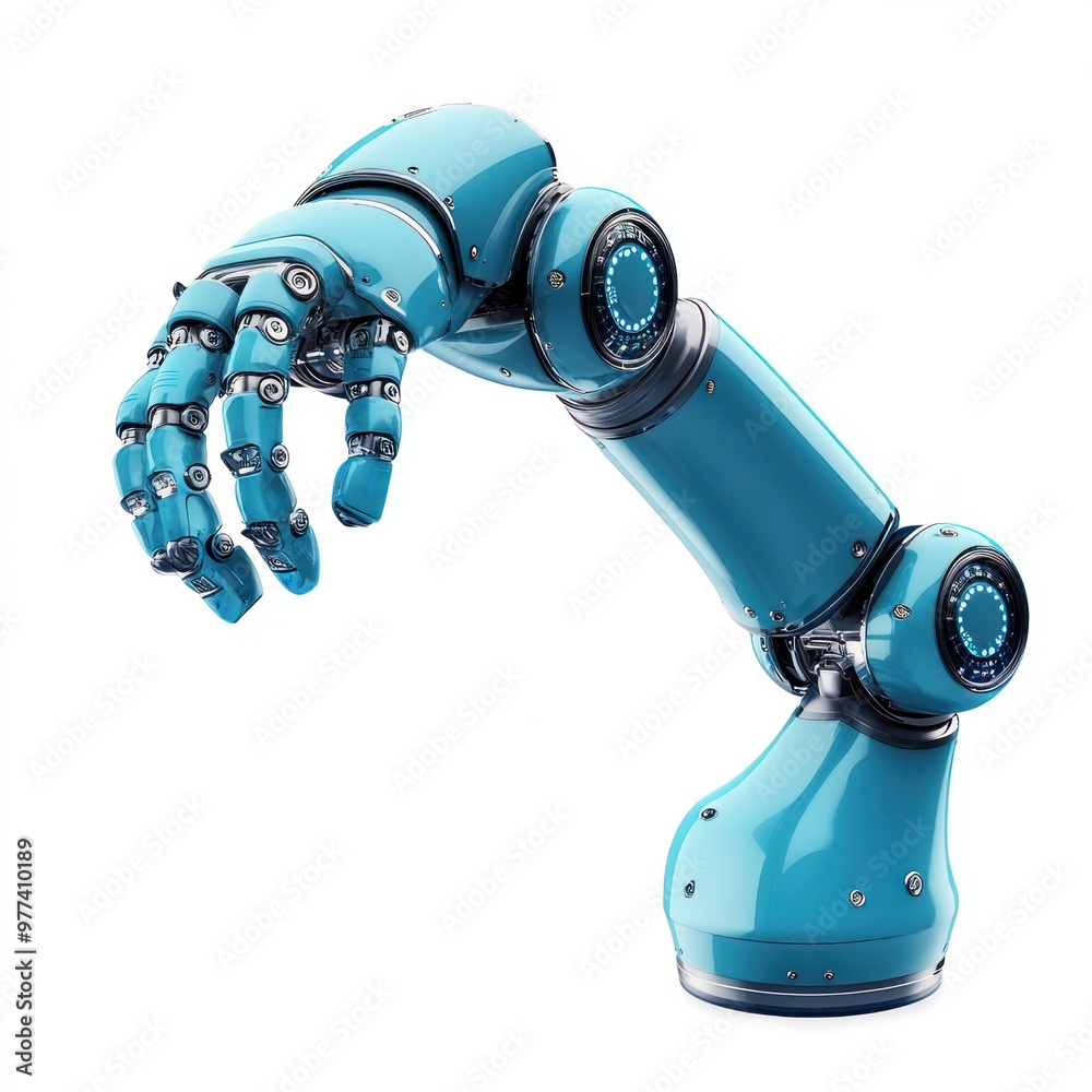 Robot arm programming interface, isolated on white background, focusing ...