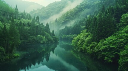 Canvas Print - Serene Forest River