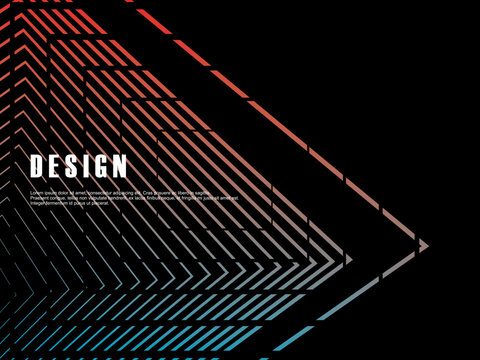 Background Futuristic abstract technology shining rainbow light lines on black background modern wave lines pattern. Vector minimal line background with text for social media covers, headers, etc.