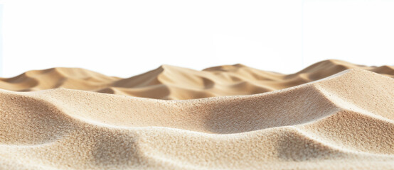 Poster - Sand forming dunes in the desert on white background