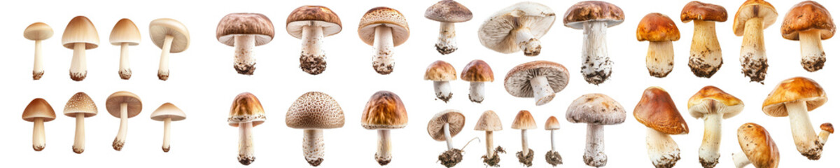 Poster - Full-depth of field shot of a champignon on a white background
