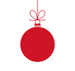 © Studio Barcelona - Christmas ball hanging ornament, red color bauble design element. PNG illustration.