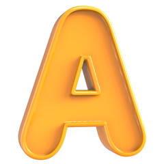 A Font Yellow 3d render