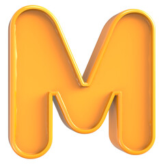 M Font Yellow 3d render