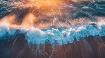 Poster - Ocean Waves at Sunset