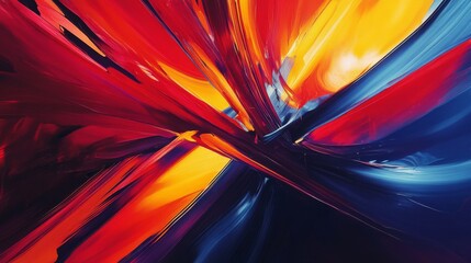 Poster - a dynamic abstract background with sharp angles and vivid colors, creating a sense of movement and e