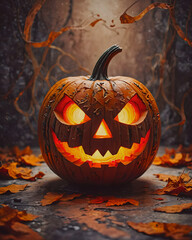 Wall Mural - Halloween Carved Pumpkin (jack-o-lantern)