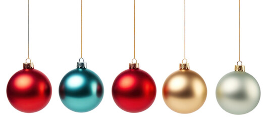 Poster - PNG Christmas balls hanging at a rope christmas jewelry white background.