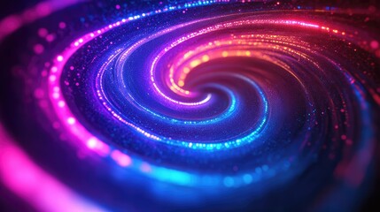 Wall Mural - Pulsing neon spirals twisting through space, creating an abstract sense of motion.