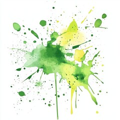 Poster - Modern watercolor texture in salad color. Ink paint brush stain. Green splash. Watercolor pastel splash.