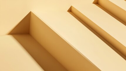 There is a yellow and orange business background with copy-space, with various 3D shapes forming a wall.