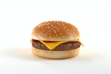 Wall Mural - cheeseburger. 3d render. on white background