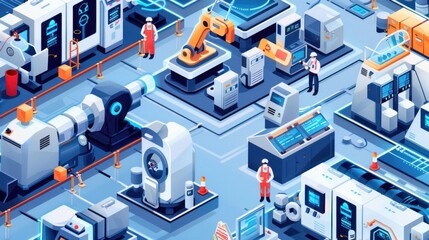 Sticker - Automated Factory Illustration