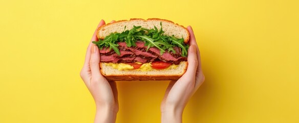 The Sandwich Held in Hands