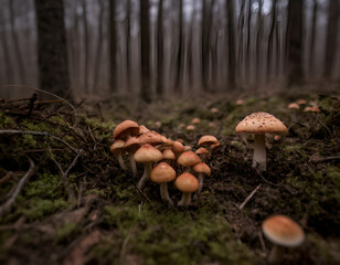 mushroom in the forest, mushrooms in the forest