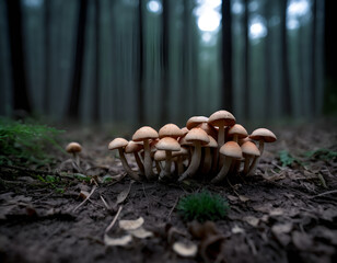 Wall Mural - mushrooms in the forest, mushroom in the forest, mushrooms in the woods