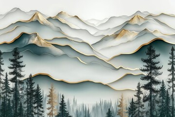 Poster - Foreground depicts tree and forest with a dark blue gradient sunset sky.