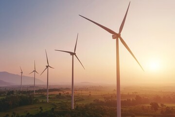 Aufkleber - Located along a hill, the wind blows continuously. Can produce renewable energy as well. Considered a clean energy.