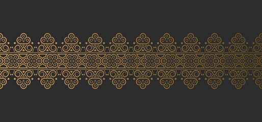 Wall Mural - Elegant golden ornamental border template