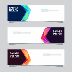 Wall Mural - Vector set of landscape banner background design concept. Colorful background business layout template