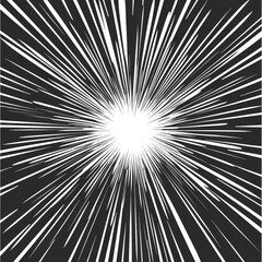 Poster - A dynamic explosion of radiant light with linear bursts radiating from a central point, creating a striking visual effect.