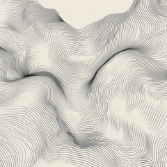 Poster - Abstract black and white line pattern creating depth and texture, suitable for backgrounds or artistic projects.