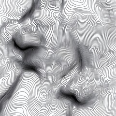 Fototapete - Abstract black and white lines create a dynamic visual flow, perfect for backgrounds or artistic projects.