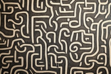 Poster - Abstract pattern featuring intricate lines and curves on a dark background, perfect for creative projects and designs.