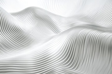 Fototapete - Abstract white waves with smooth lines create a serene and modern aesthetic, perfect for backgrounds or design elements.