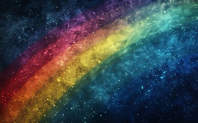 Aufkleber - There is a distressed background and colorful lens flare, with weathered faded stained glass with texture, smeared dirt blur, and rainbow light effects.